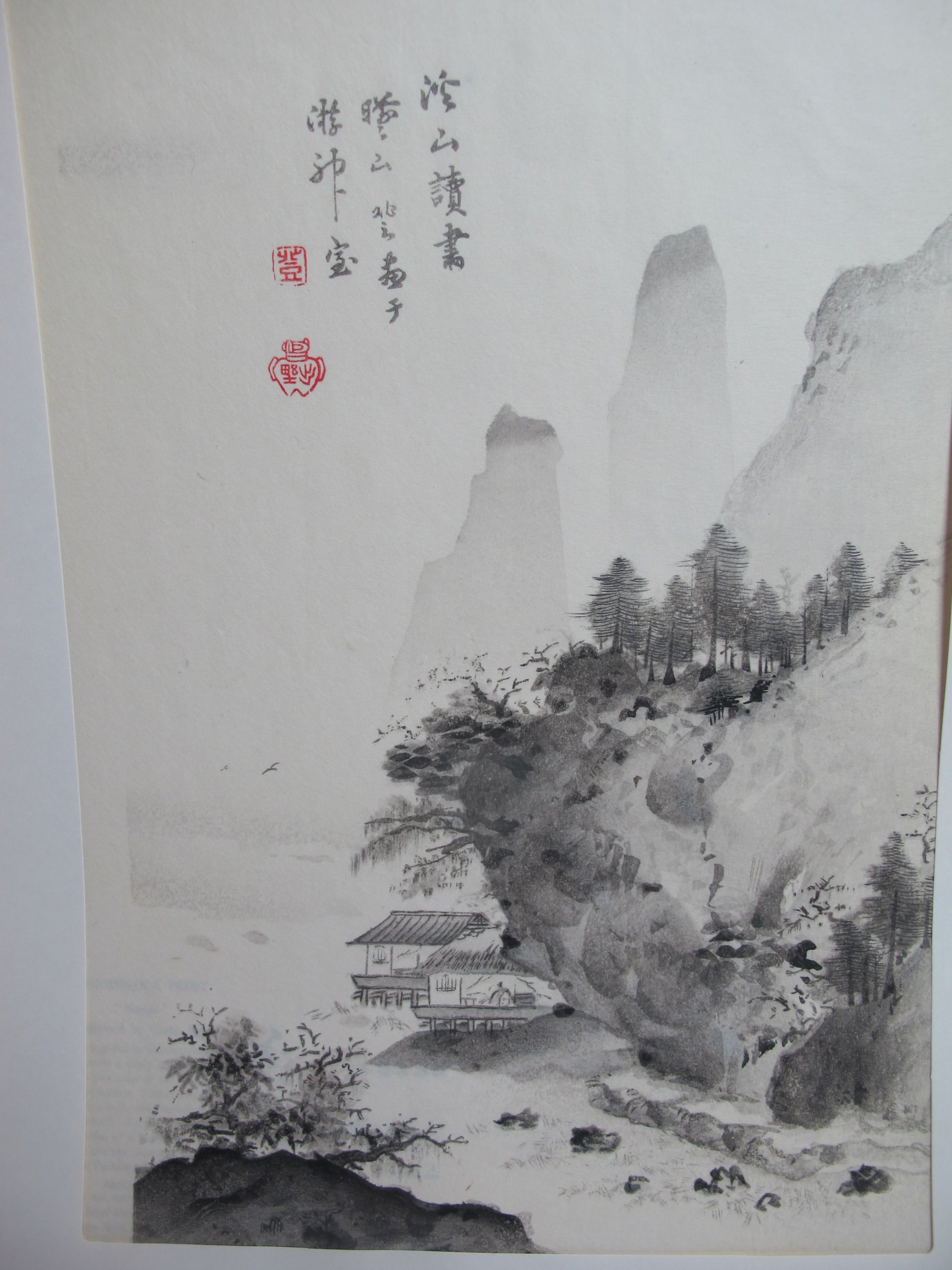 Japanese IZUNO GIZAN Oban Woodblock Print Chinese Style NANGA 