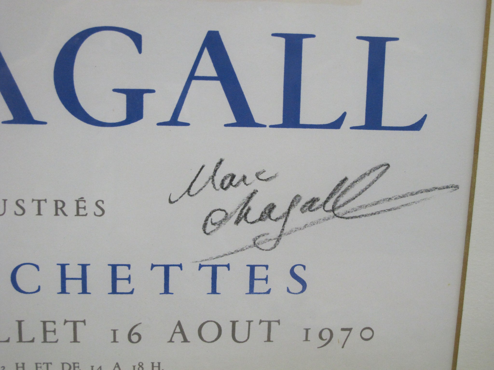 Homage MARC CHAGALL Ville de Nice Signed Framed PONCHETTES