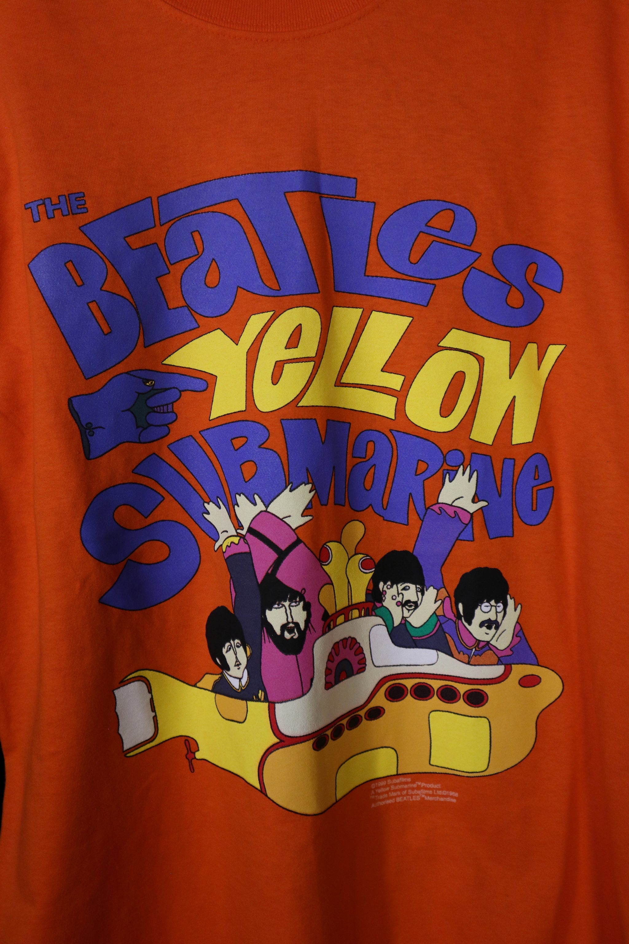 Vintage 90 s Beatles Yellow Submarine T Shirt Fab Four Riding Sub Art The Vault by Gary Germer