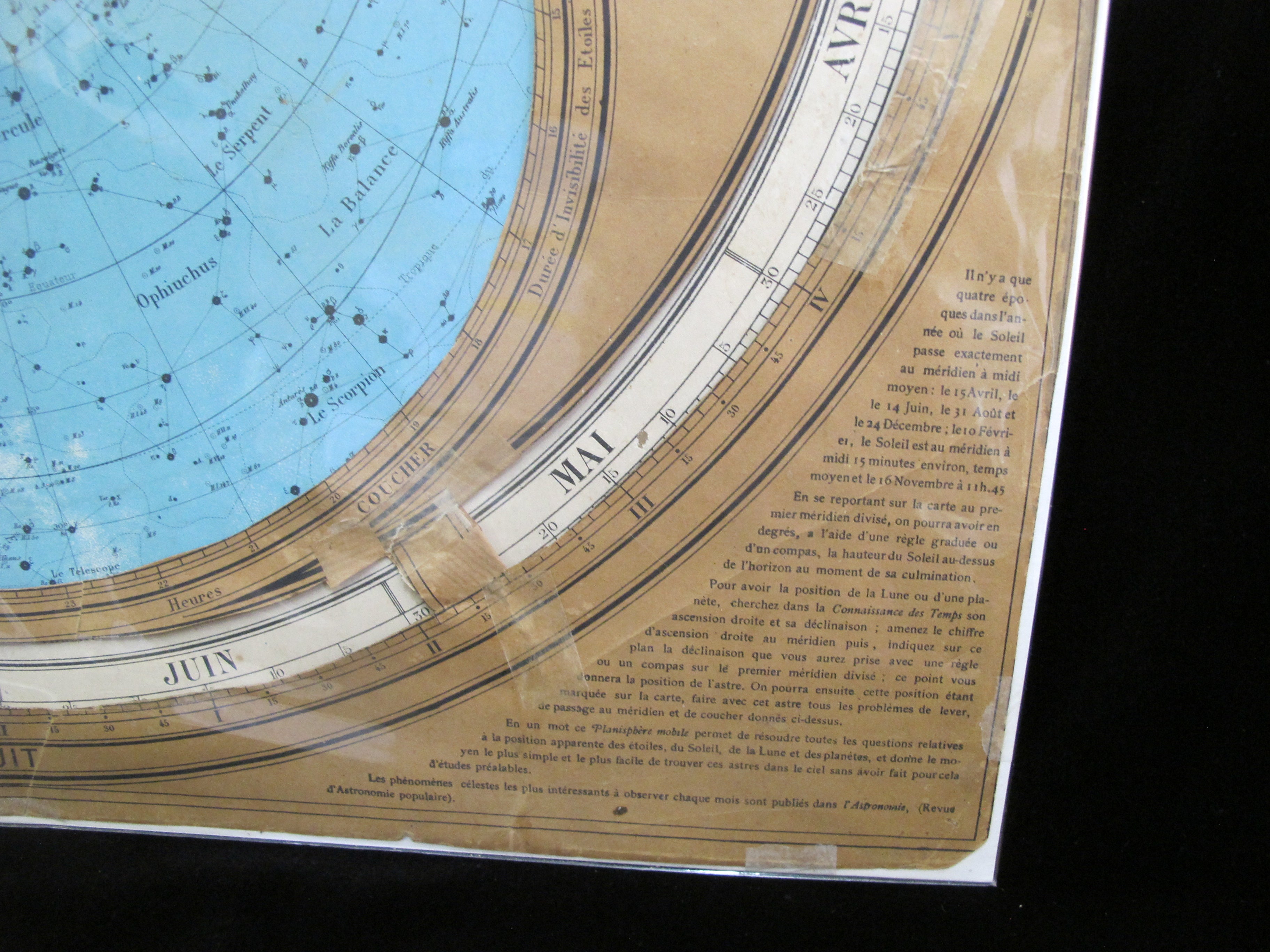 MAPPEMONDE Antique 1837 CV Monin Armand-Aubree Map of Hemispheres & SOLAR  SYSTEM